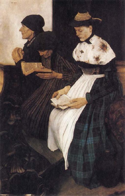Wilhelm Leibl Three Women in Church Sweden oil painting art